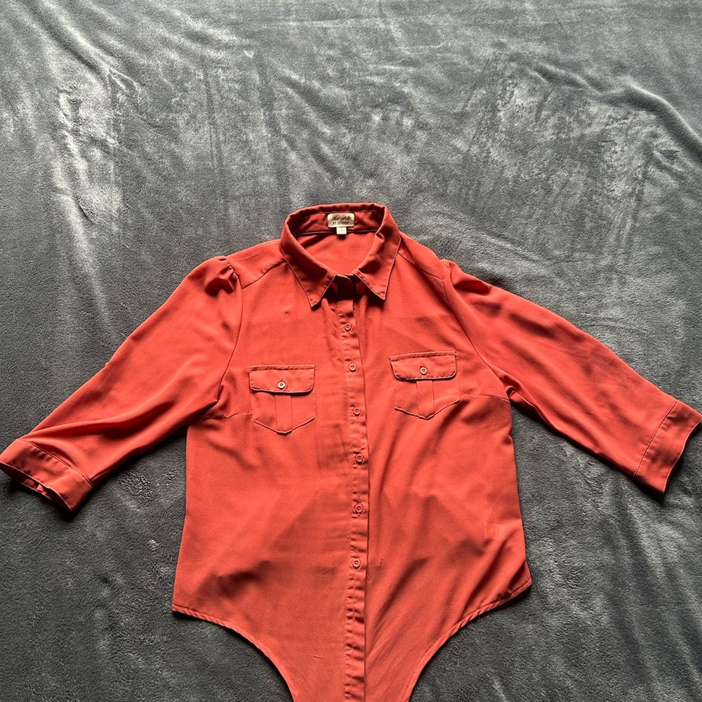 Rust Button-Up Bodysuit
